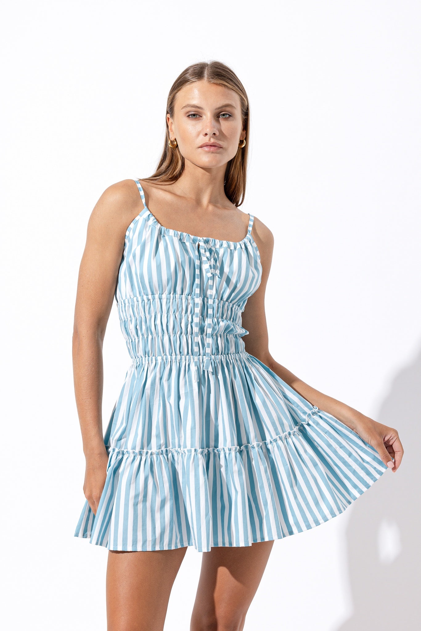 Rosa Poplin Mini Dress - Endless Waves