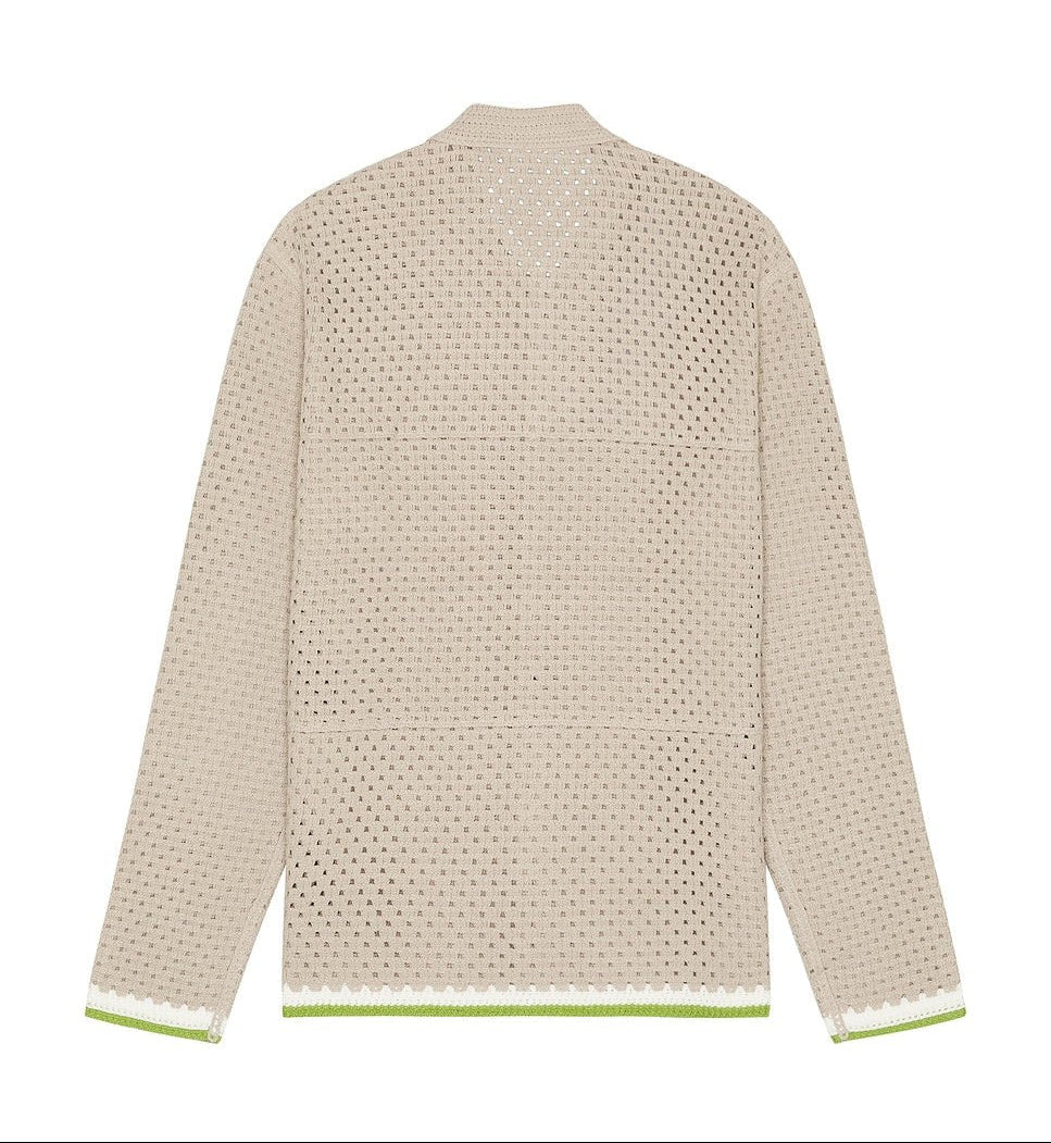 Rear view of Soda Scotch & Soda Crochet Long Sleeve Shirt Endless Waves