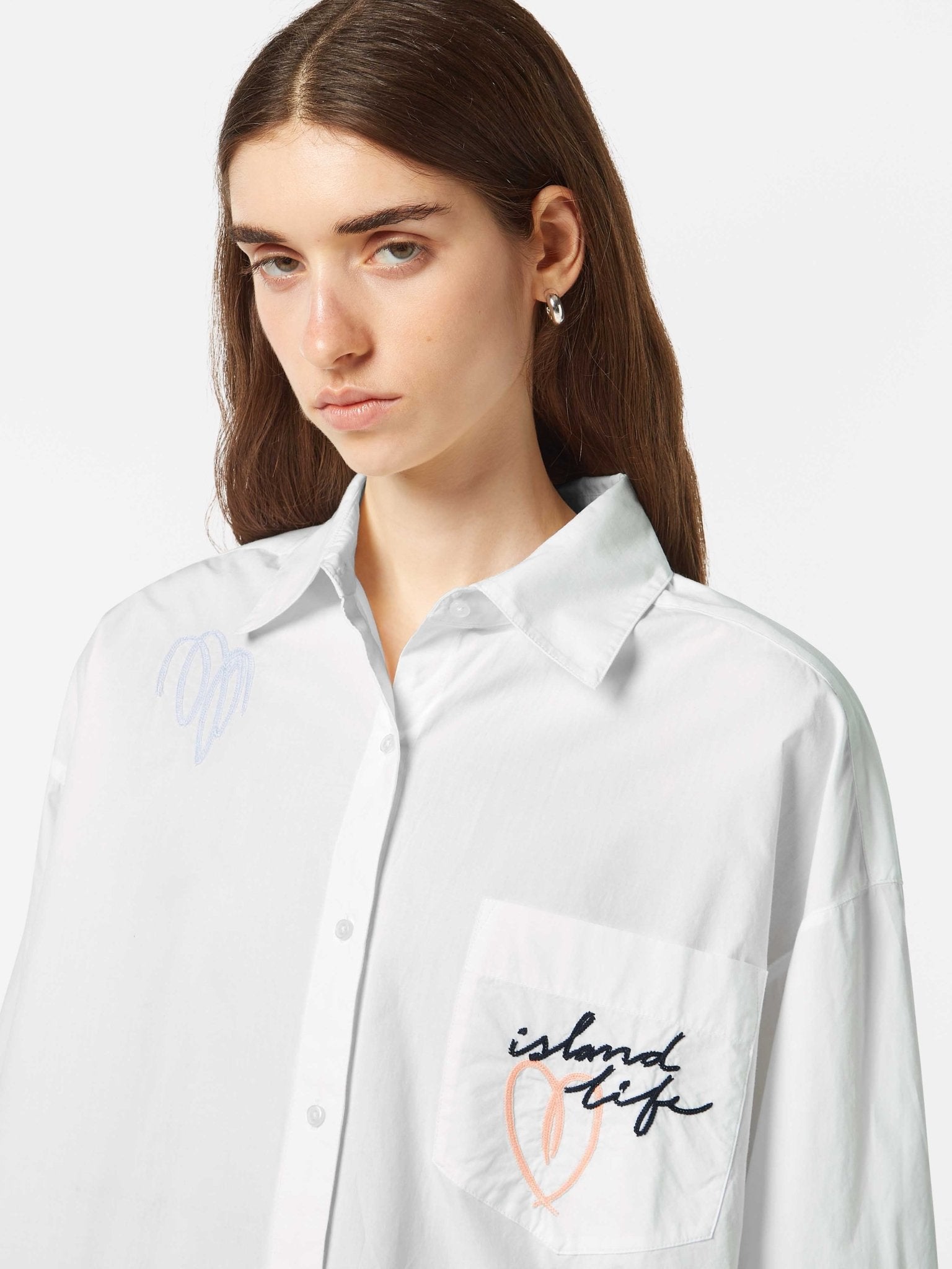 Scotch & Soda Scotch & Soda Embroidered Poplin Shirt Endless Waves