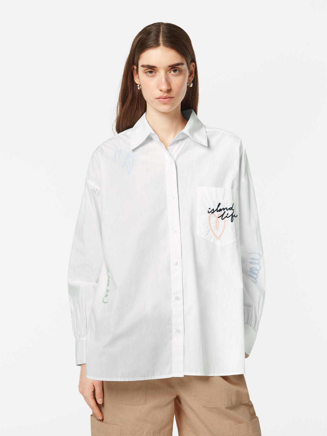 Scotch & Soda Scotch & Soda Embroidered Poplin Shirt Endless Waves