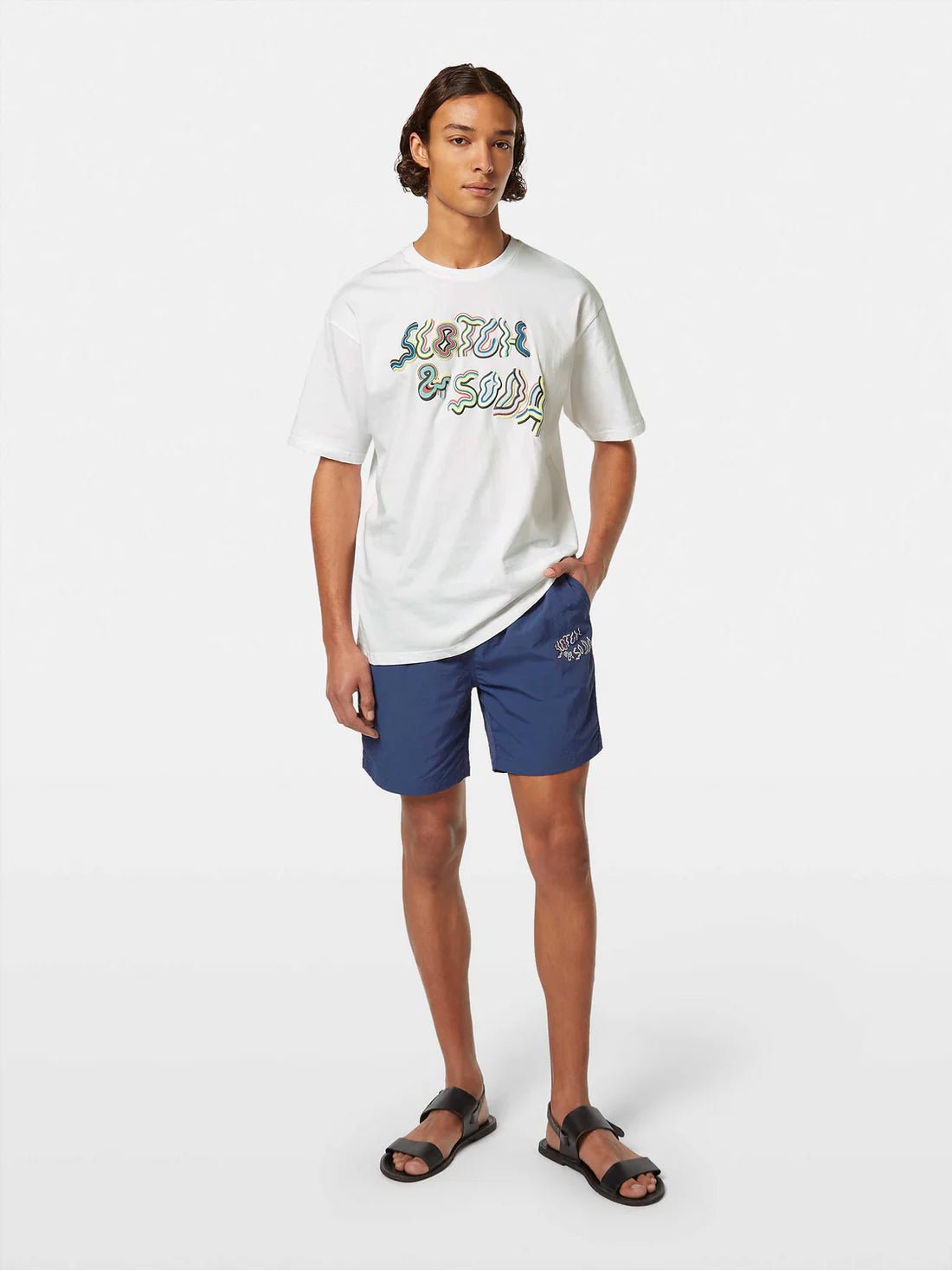 Scotch & Soda Logo Artwork Swim Short - Endless Waves