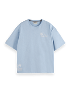 Scotch & Soda Loose Fit Slub Embroidery T-Shirt - Endless Waves