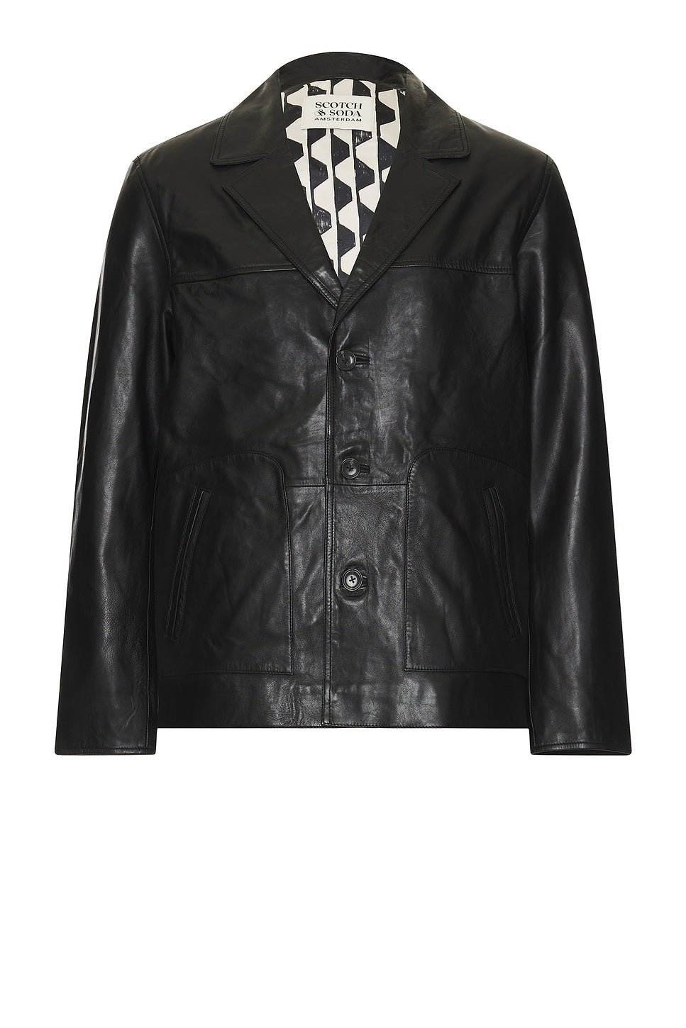 Scotch & Soda Men's Leather Blazer Jacket - Endless Waves