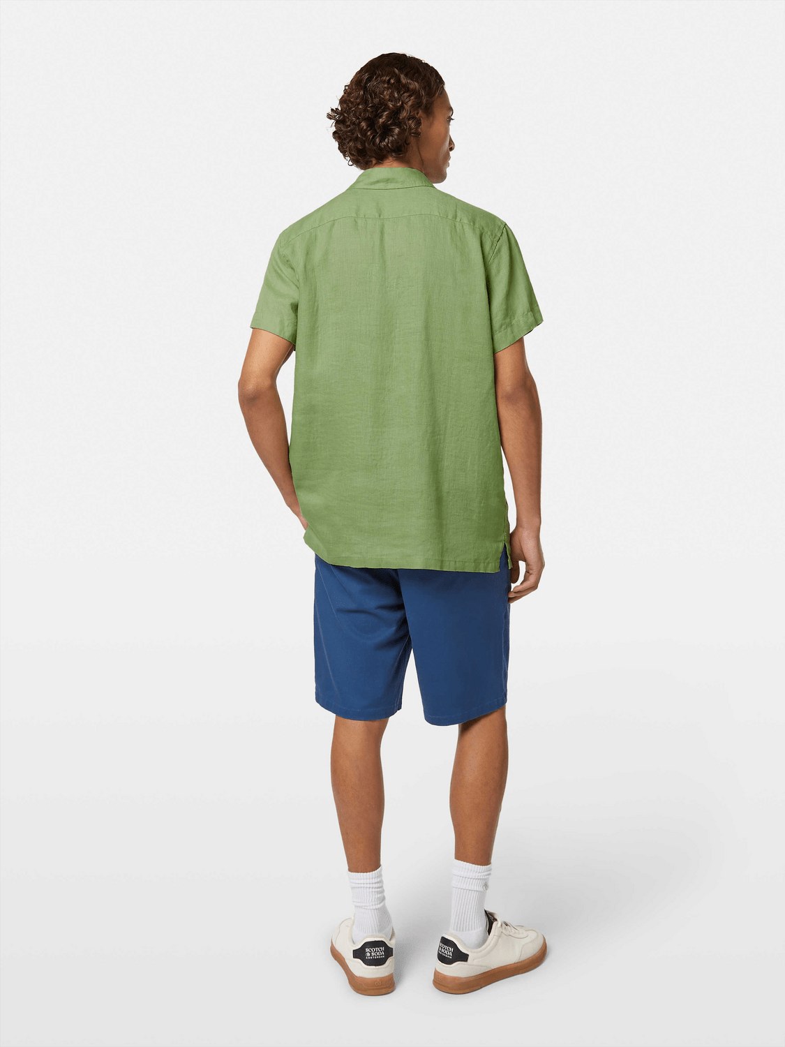 Scotch & Soda Regular Fit Linen Short Sleeve Shirt - Endless Waves
