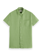 Scotch & Soda Regular Fit Linen Short Sleeve Shirt - Endless Waves
