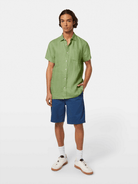 Scotch & Soda Regular Fit Linen Short Sleeve Shirt - Endless Waves