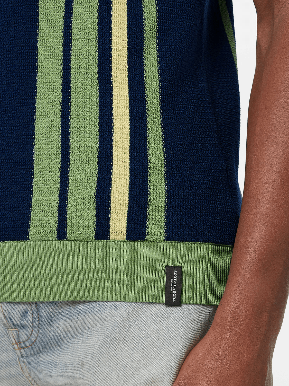 Scotch & Soda Regular Fit Structured Knit Polo - Endless Waves