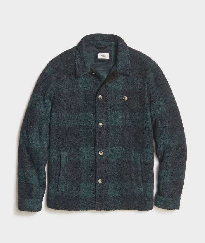 Sherpa Plaid Overshirt - Endless Waves