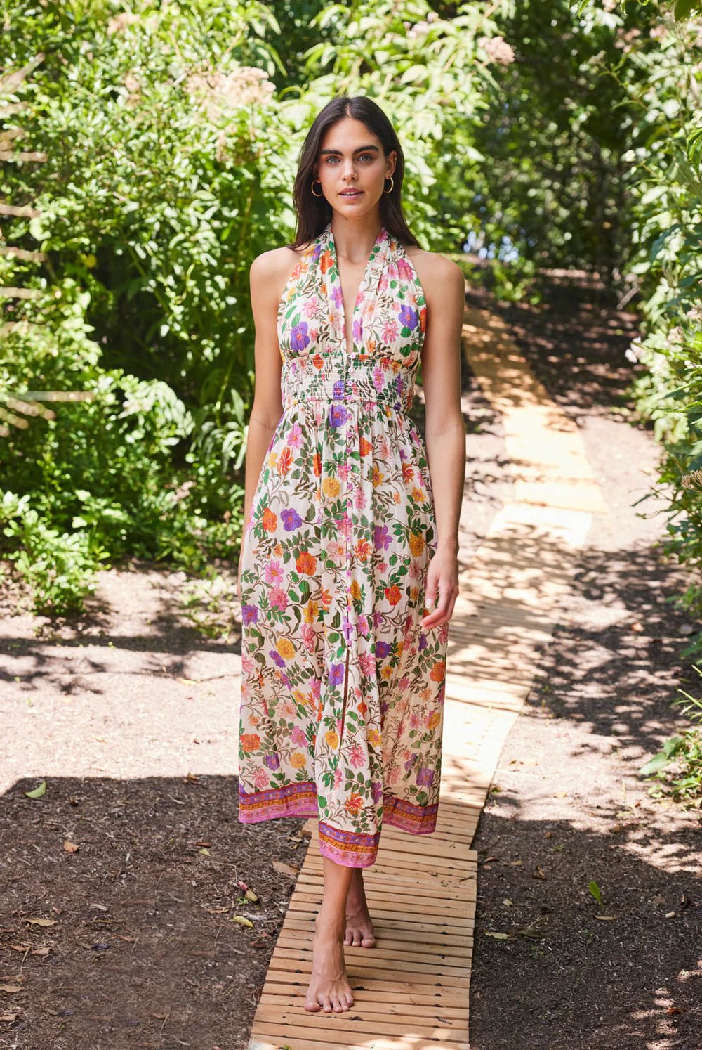 Shoshanna Halter Maxi Dress - Endless Waves