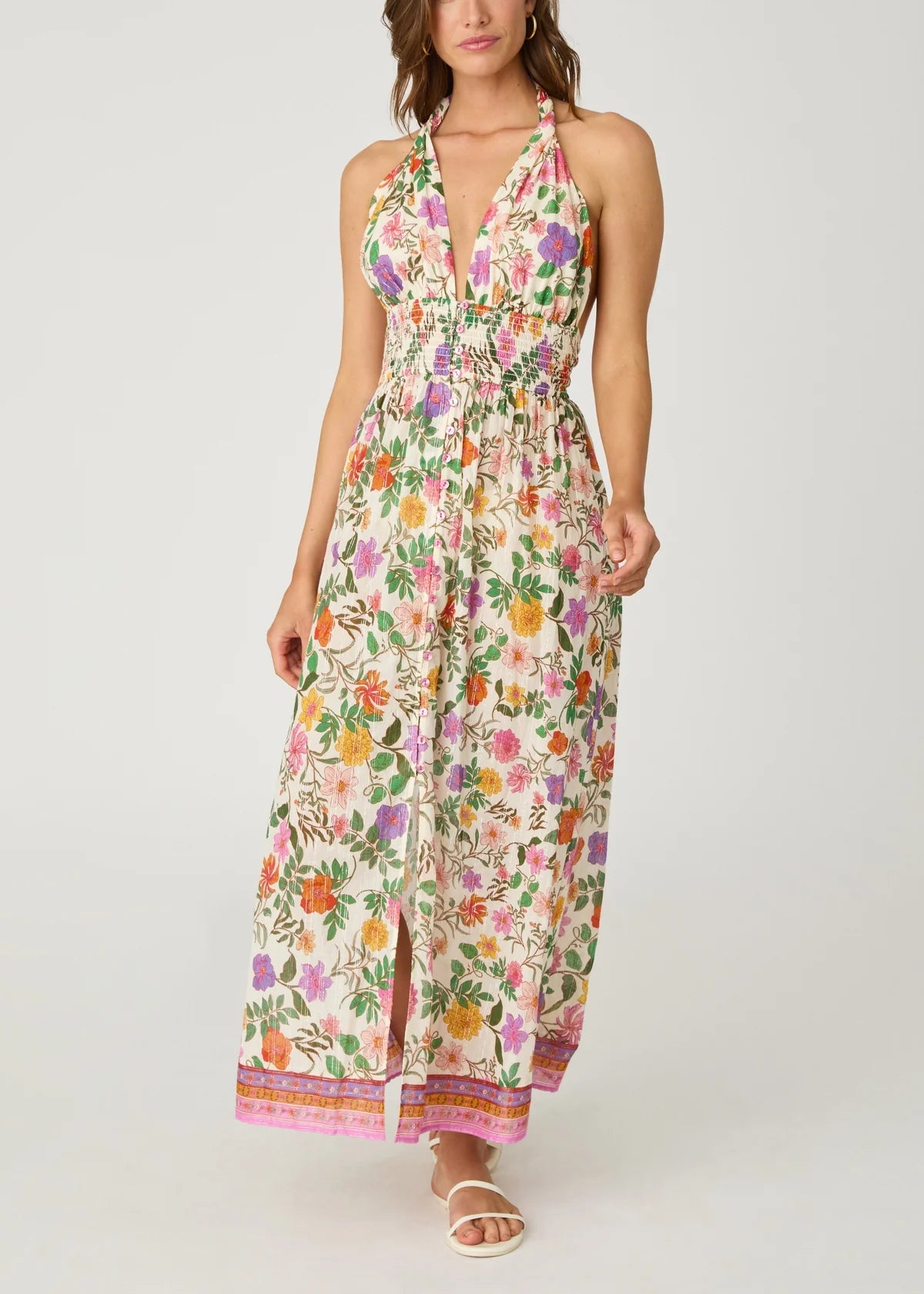 Shoshanna Halter Maxi Dress - Endless Waves