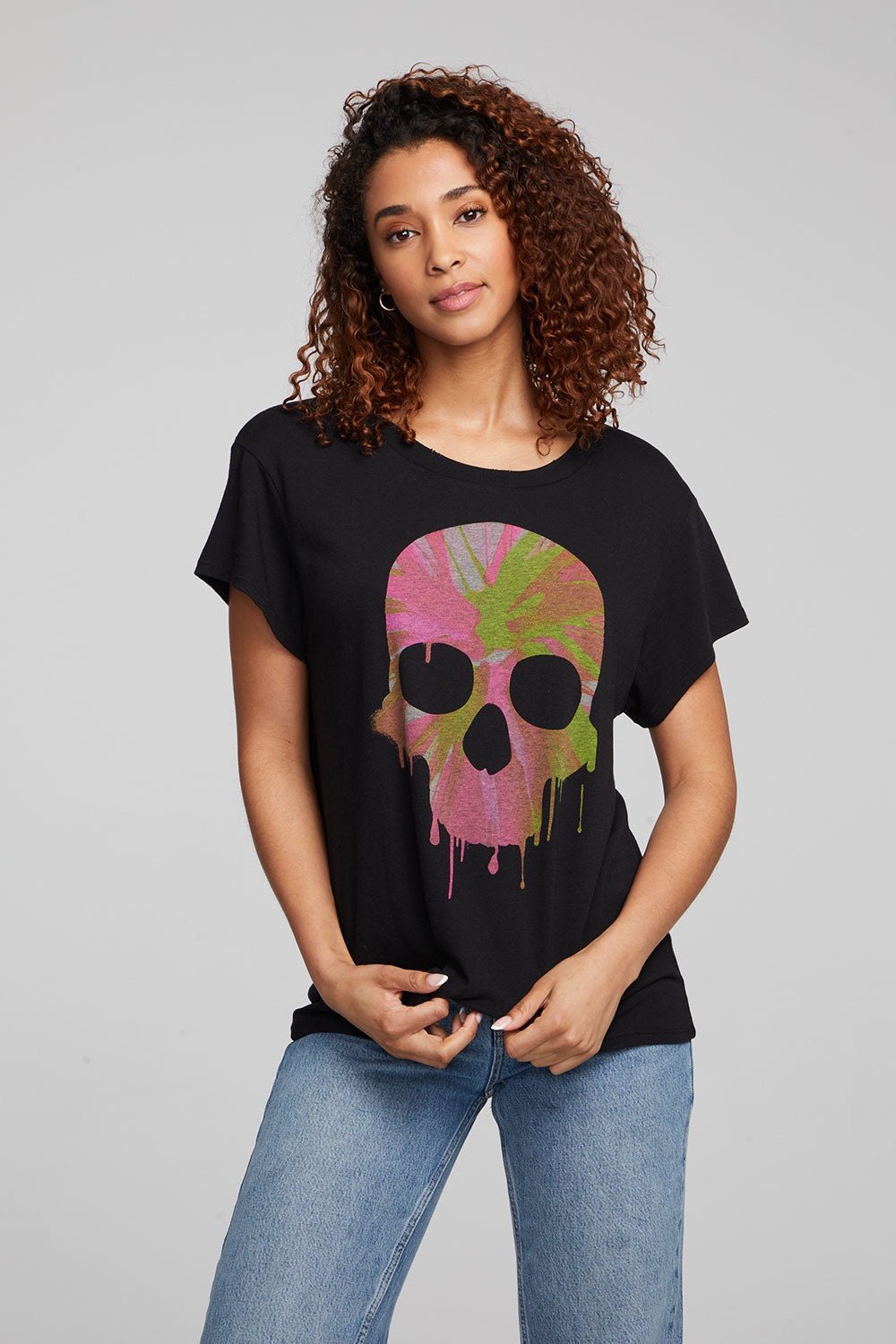 Chaser Chaser Spin Paint Skull Tee Endless Waves