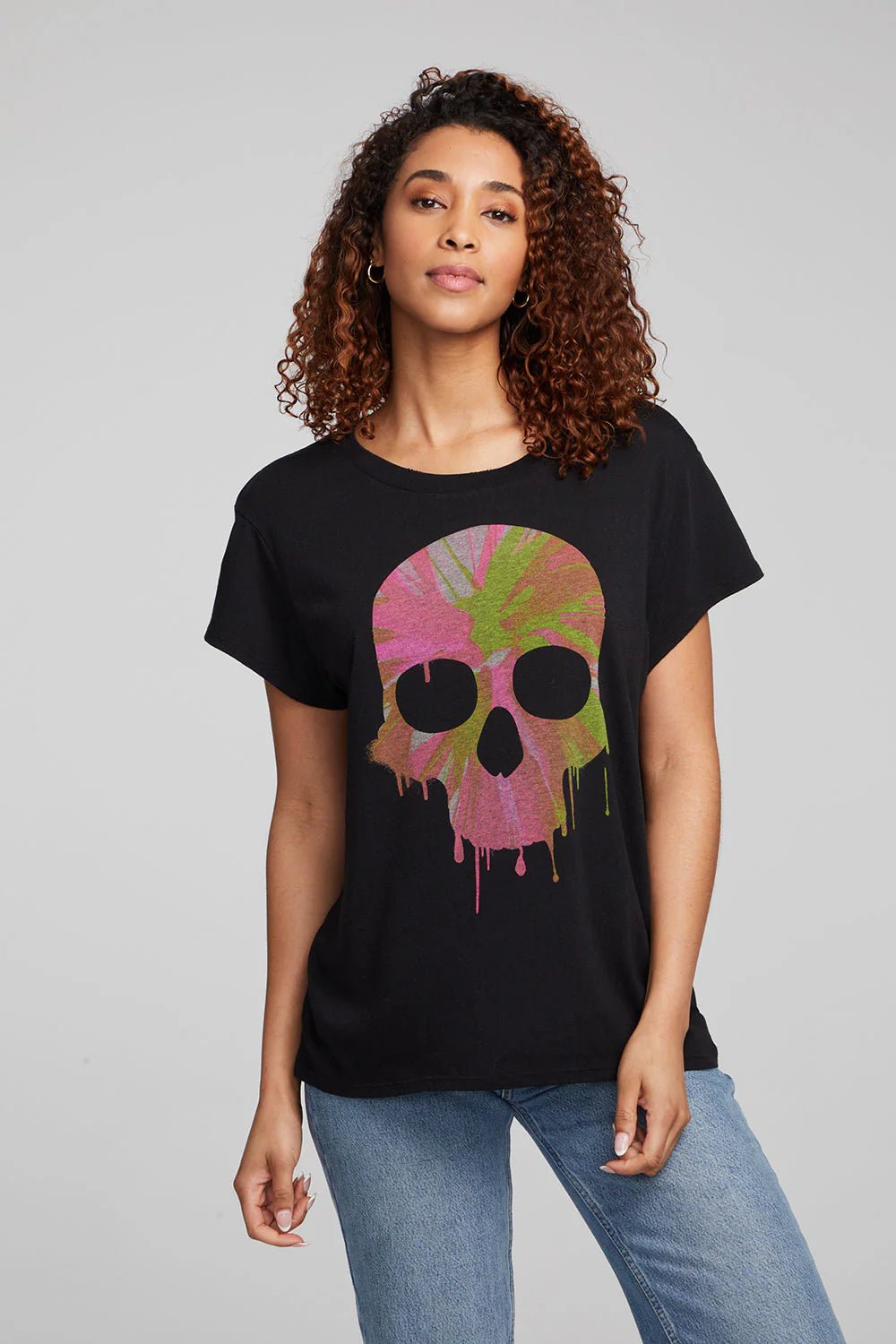Chaser Chaser Spin Paint Skull Tee Endless Waves