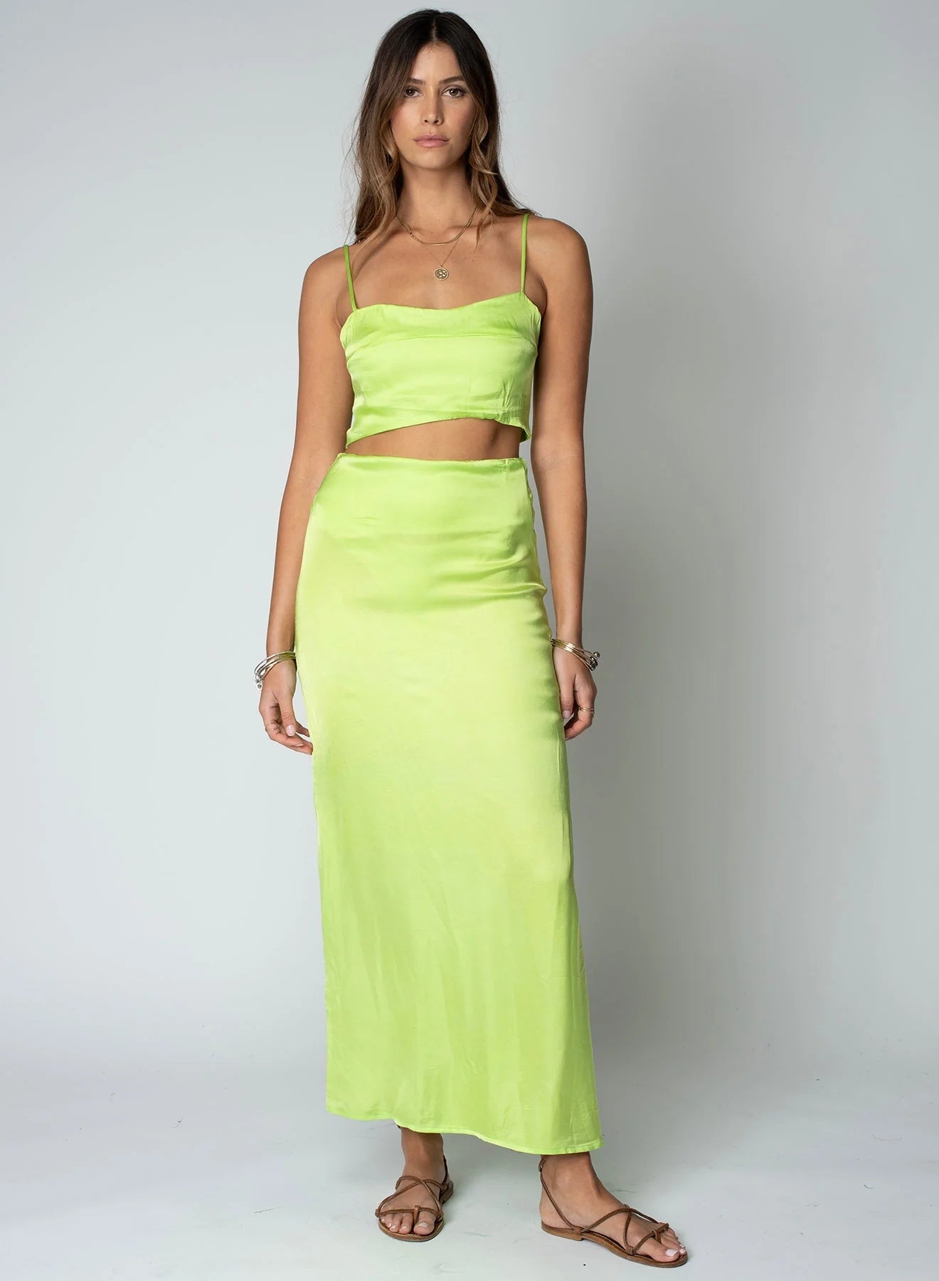 Stillwater Silky Le Bra Top in Lime - Endless Waves