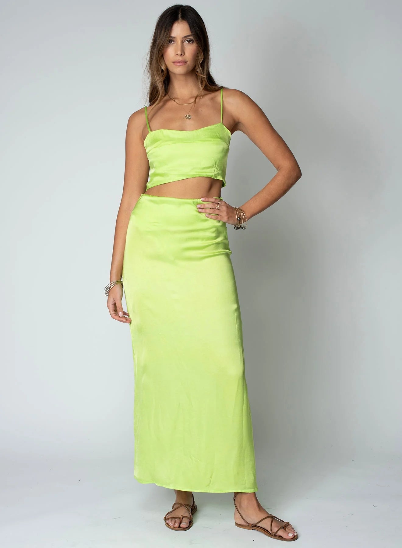 Stillwater Silky Le Bra Top in Lime - Endless Waves