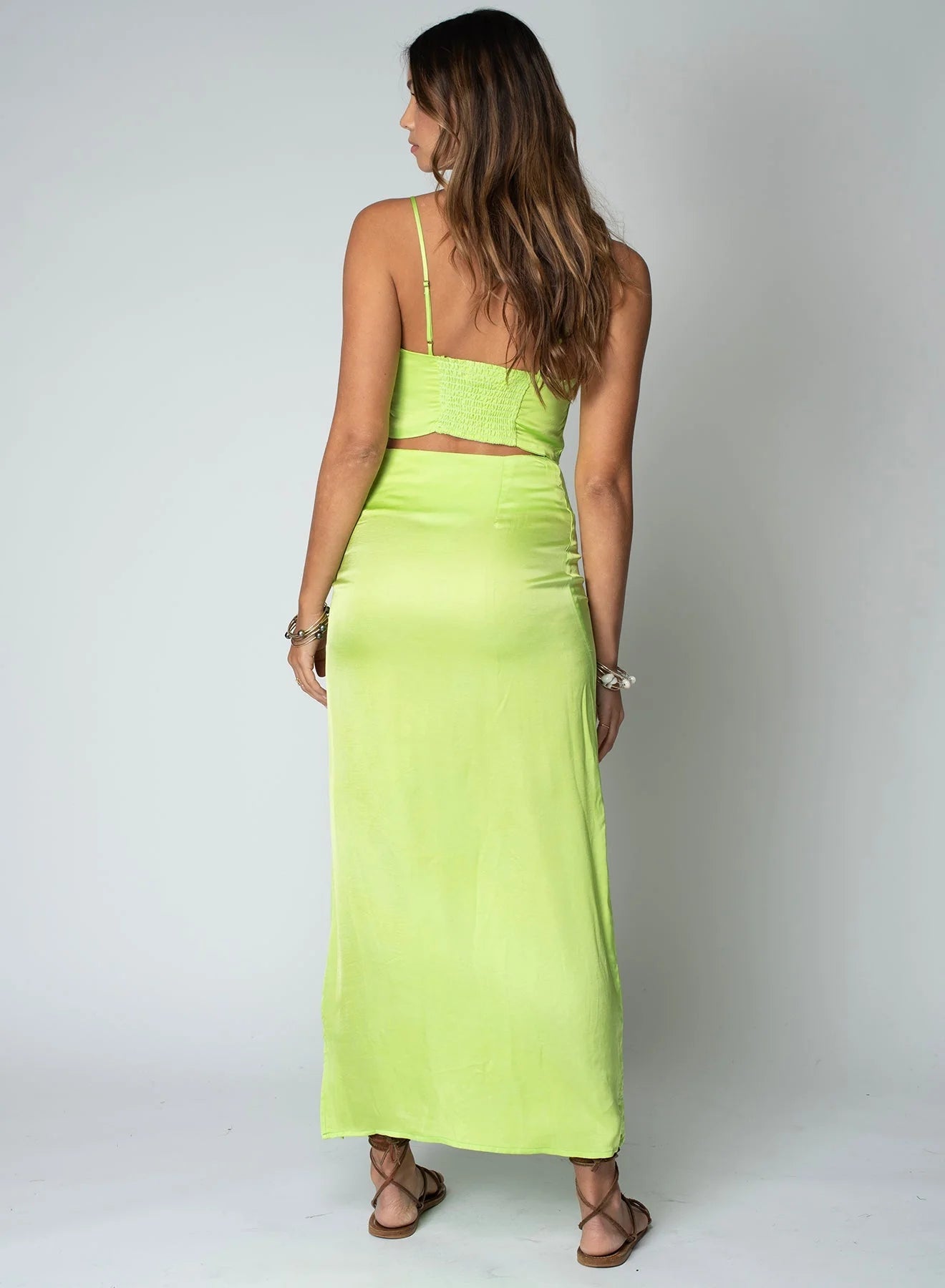 Stillwater Silky Le Bra Top in Lime - Endless Waves