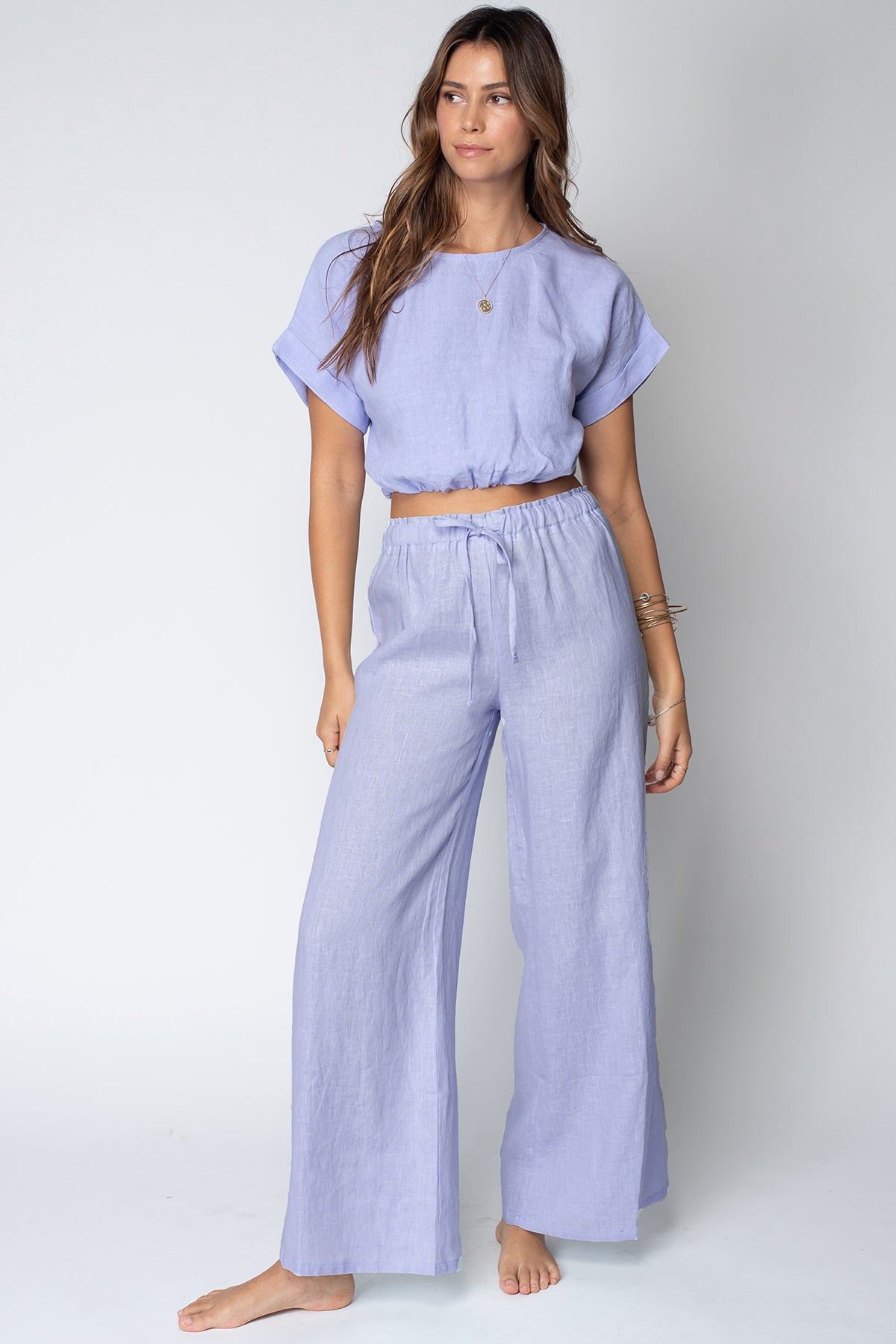 Stillwater The Linen Venice Wide Leg Pant - Endless Waves