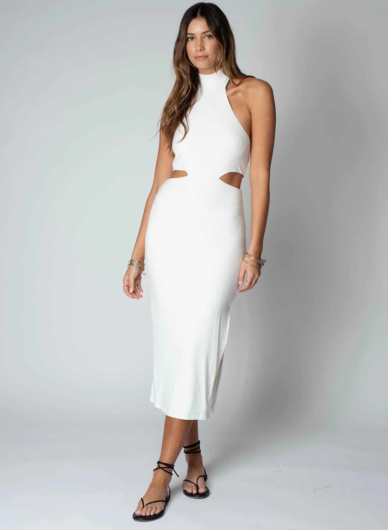 Stillwater Wide Rib Cut Away Halter Dress