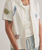 Stretch Selvage Embroidered Resort Shirt - Endless Waves