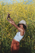 Sunny Life Blonde Flower Crochet Sun Hat