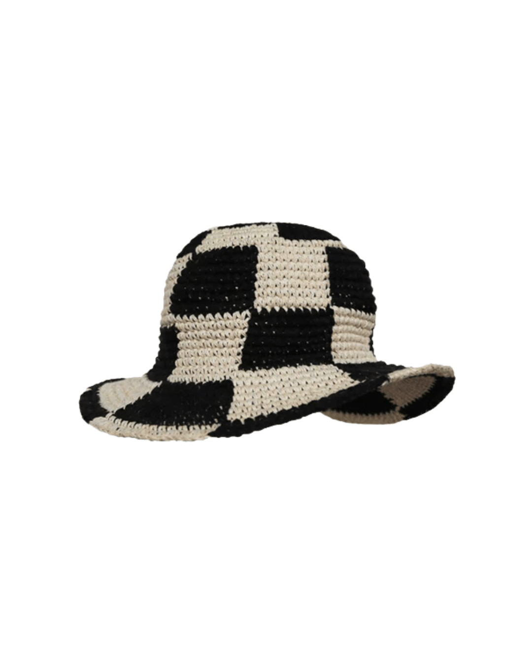 Sunny Life Checkered Crochet Sun Hat