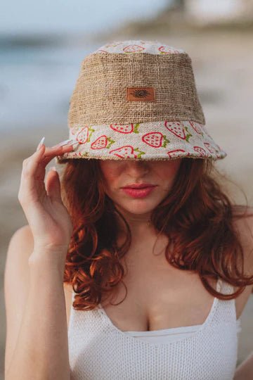 Sunny Life Strawberry Hemp Bucket Hat