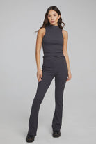 Chaser flared leggings in shadow grey with matching top