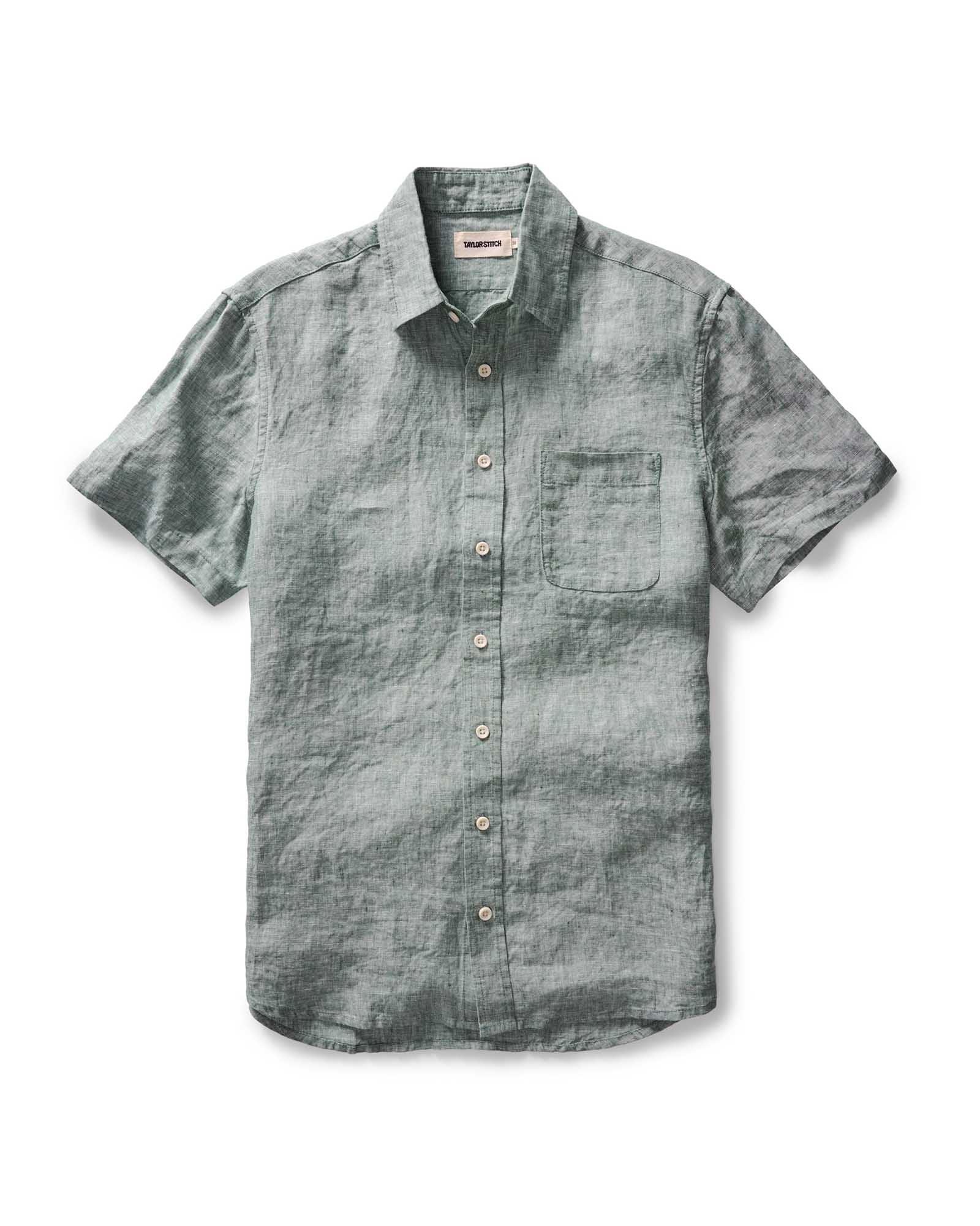 Taylor Stitch Taylor Stitch The Short Sleeve California in Cilantro Hemp Endless Waves