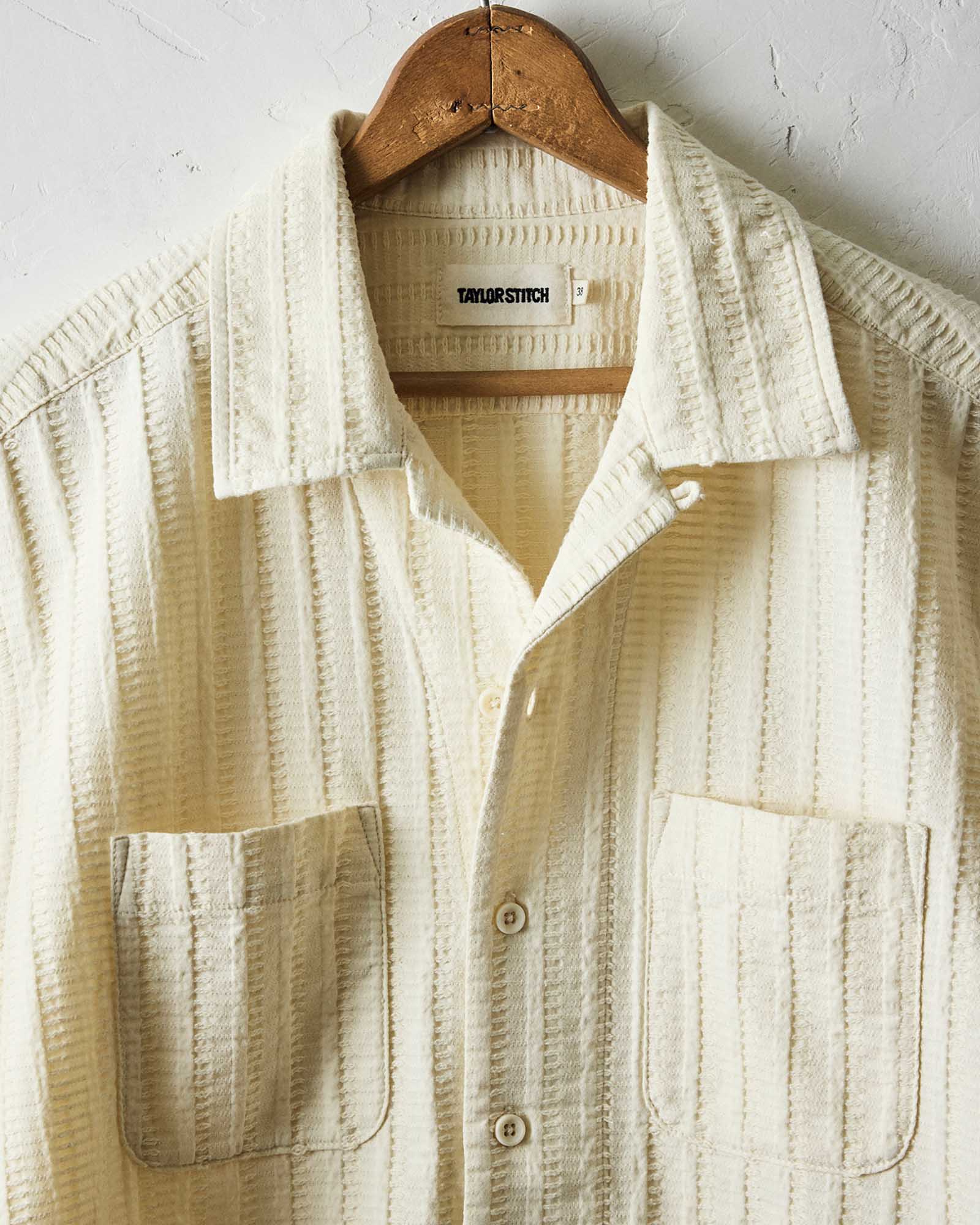 Taylor Stitch Taylor Stitch the Conrad Shirt in Vintage White Dobby Stripe Endless Waves