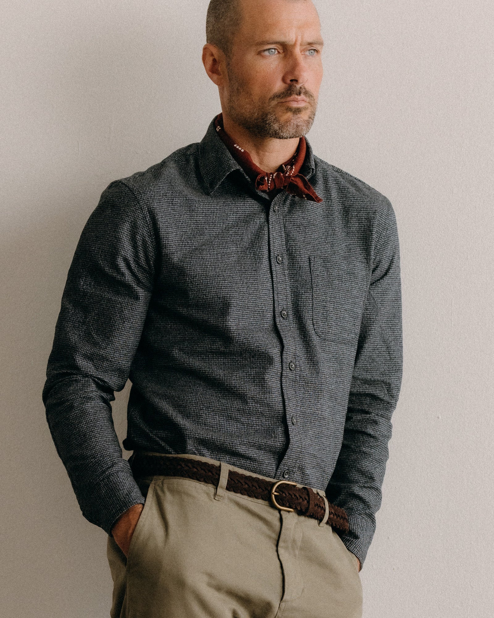 Taylor Stitch The Jack Shirt in Dark Navy Houndstooth - Endless Waves