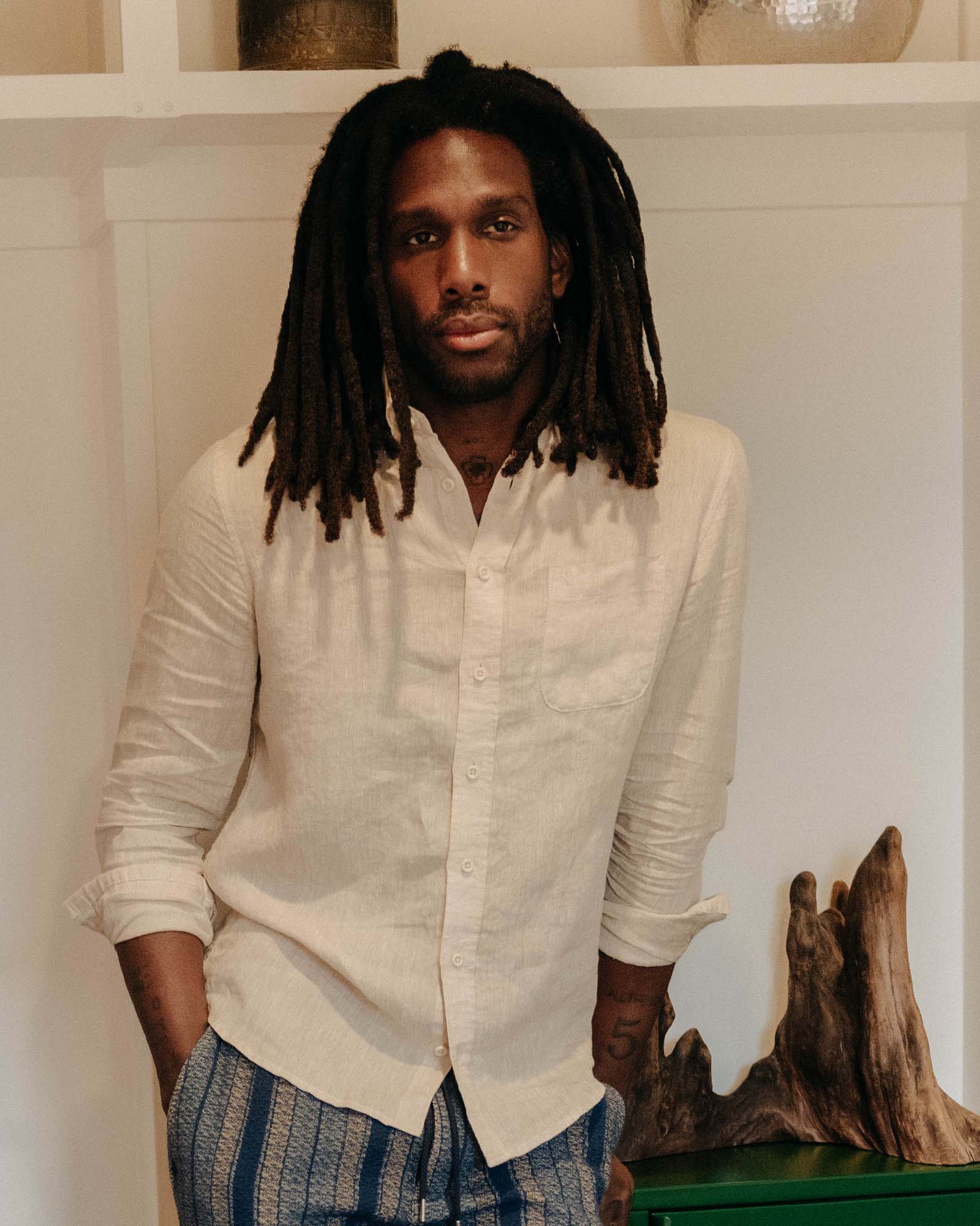 Taylor Stitch Taylor Stitch The Jack Shirt in Flax Linen Endless Waves