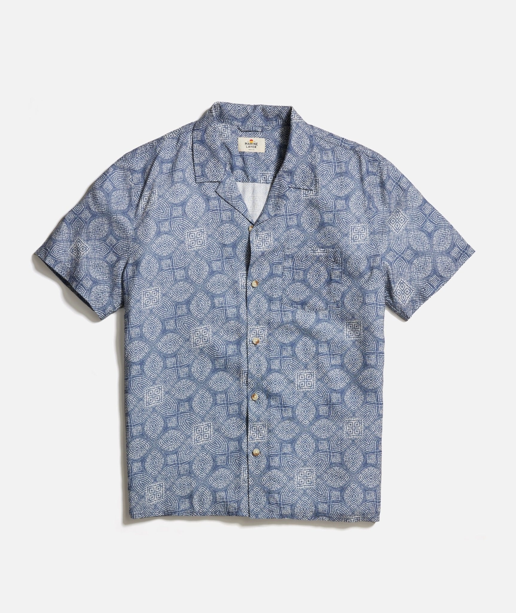 Marine Layer Marine Layer TENCEL Linen Resort Shirt - Final Sale Endless Waves