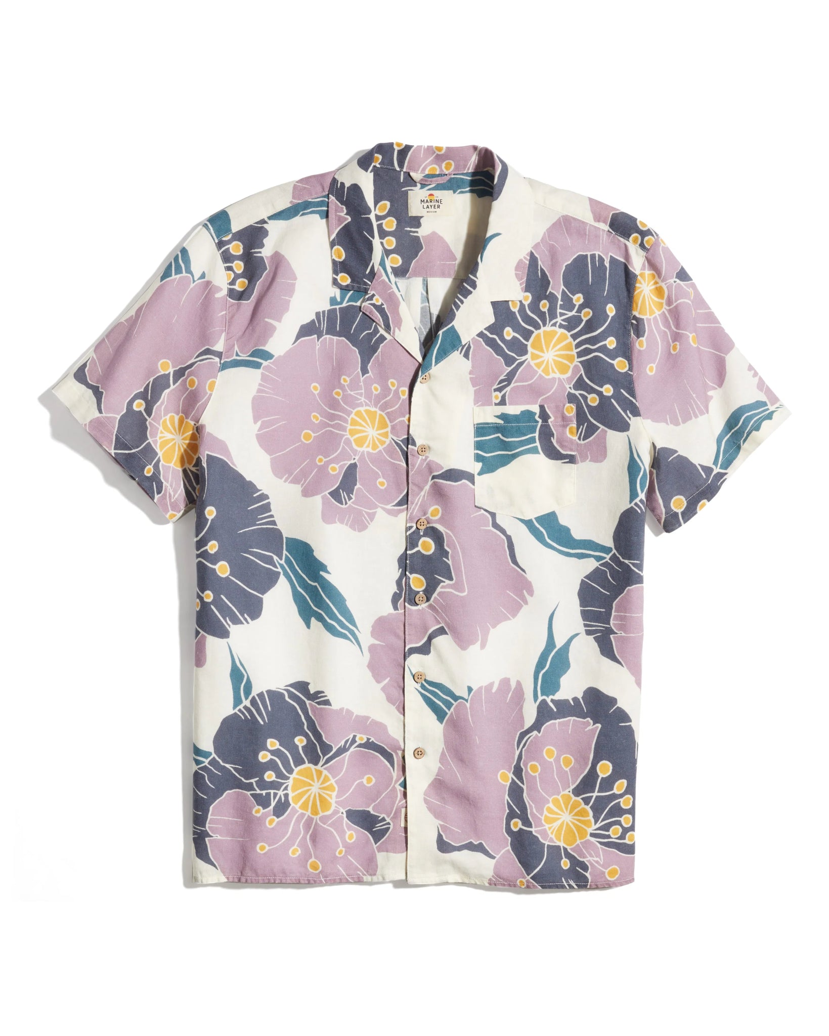 Marine Layer Marine Layer TENCEL Linen Resort Shirt - Final Sale Endless Waves