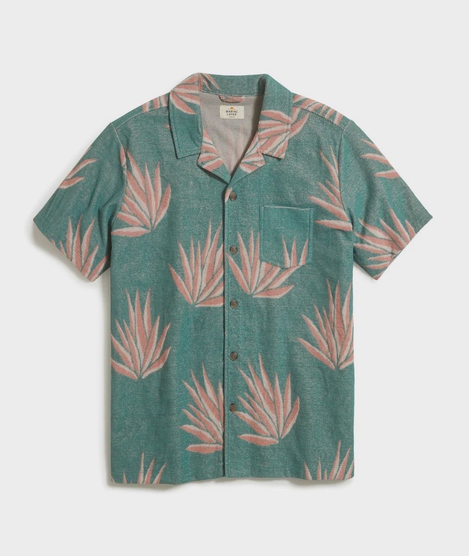 Terry Out Jacquard Resort Shirt - Endless Waves