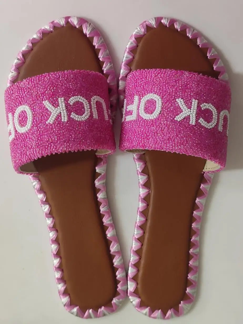 Tiana NY Hand Beaded Slides