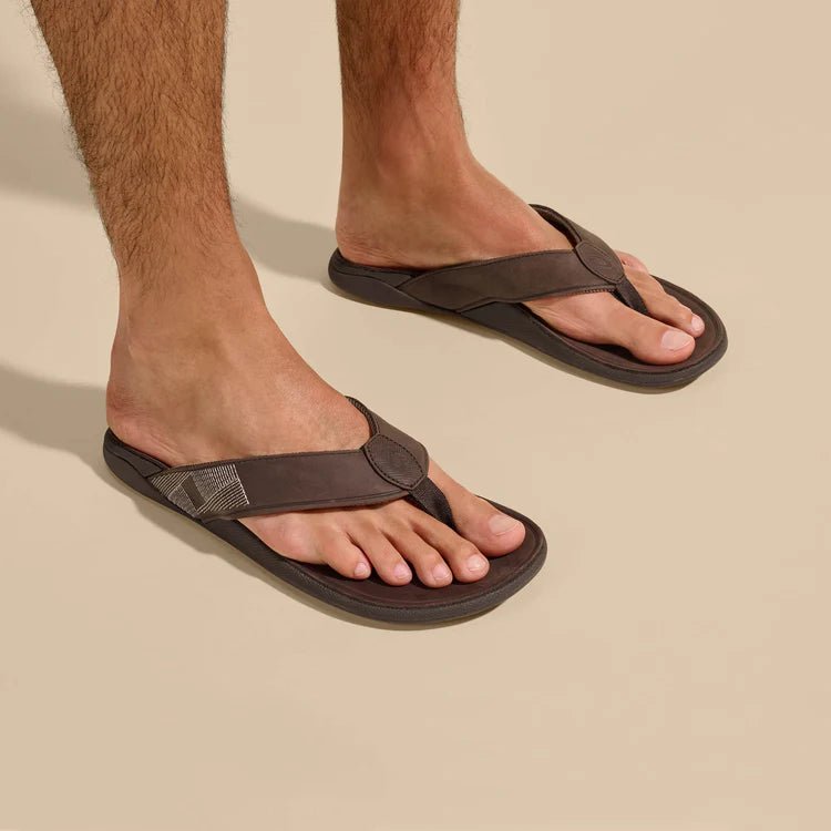 OluKai OluKai Men's Tuahine Waterproof Leather Sandals Endless Waves