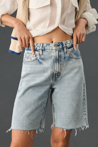 Unpublished Faye Shorts | High-Rise Acid Wash Denim