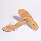 Vivi Lucite Mule In Tan Leather and Vinyl - Endless Waves