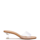 Vivi Lucite Mule In Tan Leather and Vinyl - Endless Waves