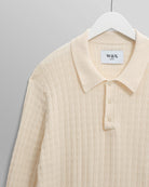 Wax London Oban Diamond Stripe Knitted Polo - Endless Waves