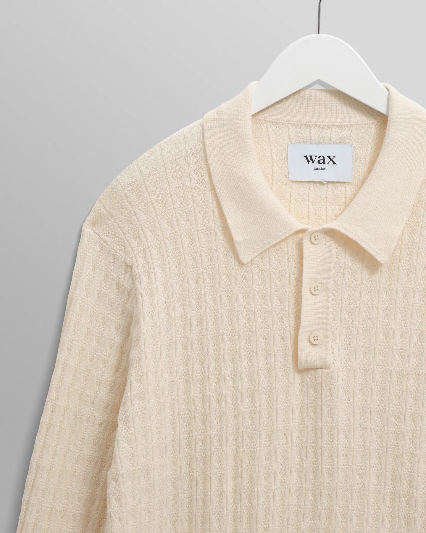 Wax London Oban Diamond Stripe Knitted Polo - Endless Waves