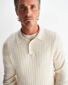 Wax London Oban Diamond Stripe Knitted Polo - Endless Waves