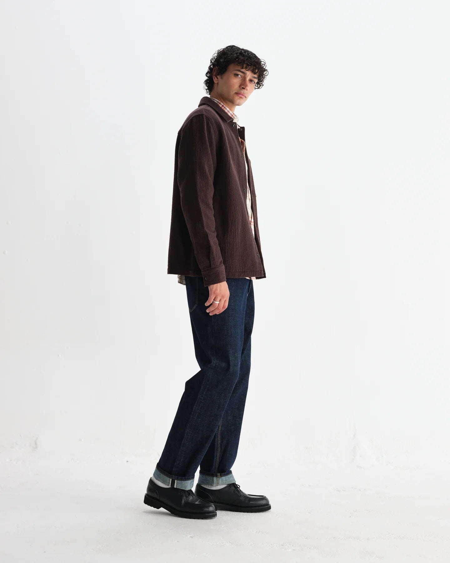 Wax London Romer Heavy Crinkle Cotton Overshirt - Endless Waves
