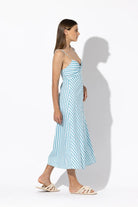 Zoe Poplin Midi Dress - Endless Waves