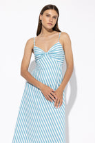 Zoe Poplin Midi Dress - Endless Waves